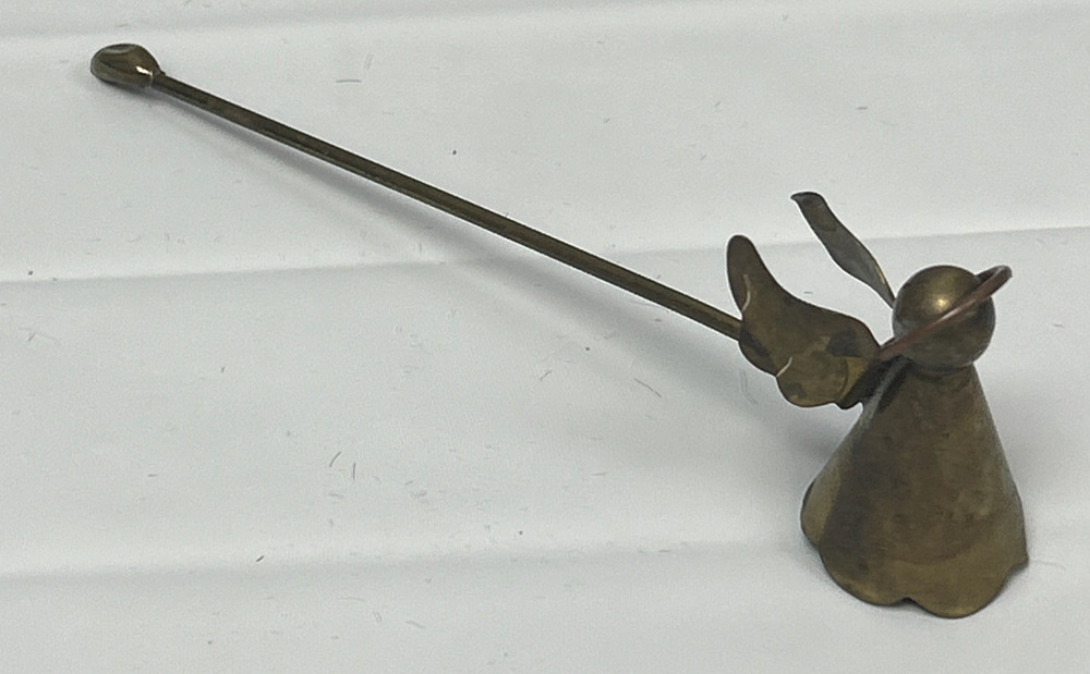 Vintage Angel Candle Wick Snuffer Metal Brass Copper